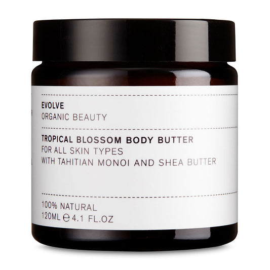Evolve Tropical Blossom Organic Body Butter | Leaves skin smooth, soft & fragranced with exotic natural hibiscus | Natural Skincare | Vegan | Cruelty Free