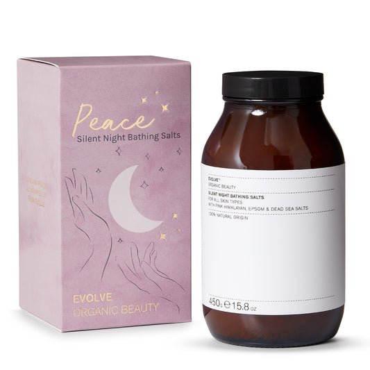 Evolve Silent Night Bathing Salts | Dead Sea salt, Epsom salt and Himalayan salt, blended with organic essential oils | Vegan, Cruelty Free
