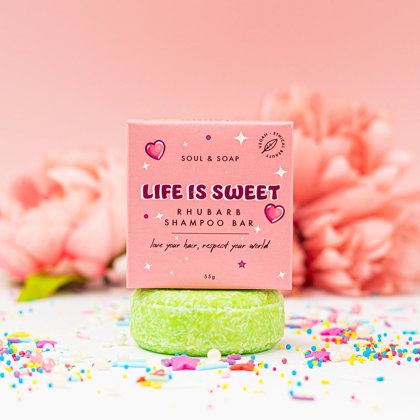 Soul & Soap - Life Is Sweet Vegan Rhubarb Shampoo Bar