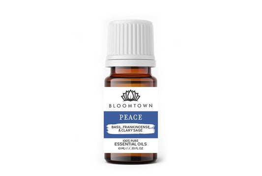 Bloomtown Peace Essential Oil | Calming Basil, Frankincense and Clary Sage | Vegan, Sustainable, Cruelty Free, Palm Oil Free