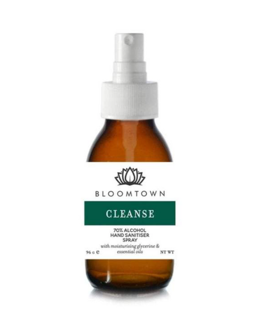 Bloomtown Organic Hand Sanitiser Spray 70% Alcohol | Blended with plant glycerine to prevent dryness & essential oils | Vegan | Cruelty Free | Palm Oil Free