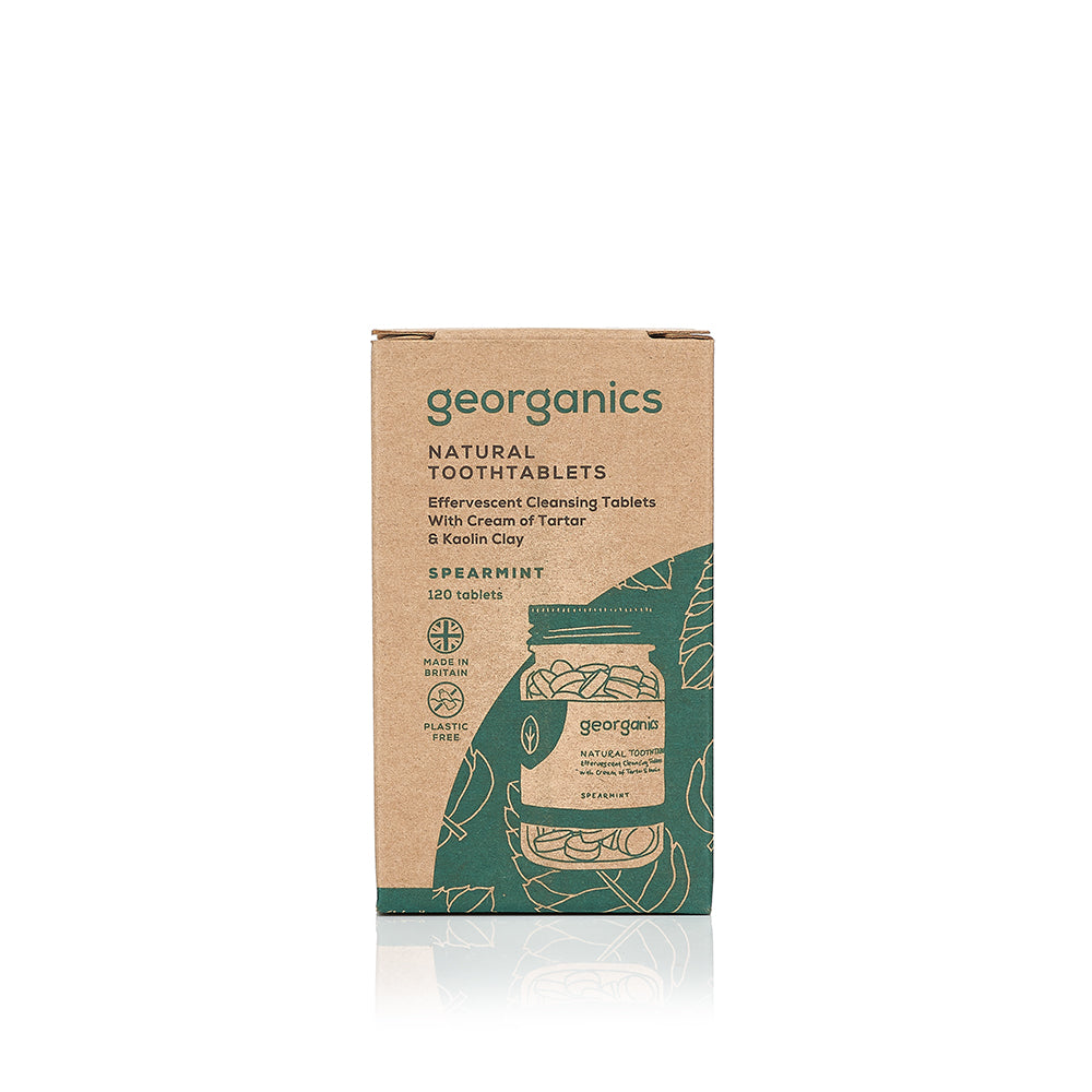 Georganics Natural Toothtablets Spearmint | Plastic Free | Sustainable Living | Eco-Friendly Beauty | Ethical | Cruelty Free