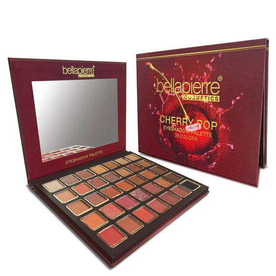 Bellapierre 35 Colour Eyeshadow Palette Cherry Pop | Cruelty Free & Vegan palette with a range of matte, satin, shimmer, and foil eyeshadows