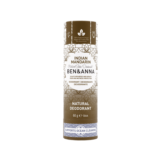 Ben & Anna Deodorant Stick Indian Mandarine | Vegan | Cruelty Free | Plastic Free | Paraben Free | Aluminium Free | Natural Ingredients | Eco-Friendly