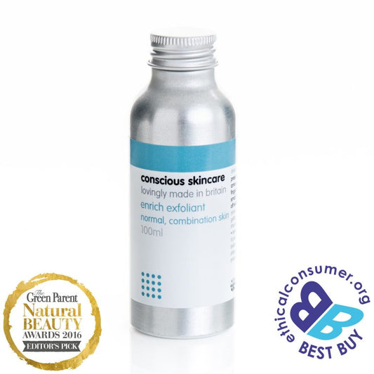 Conscious Skincare Enrich Natural Face Exfoliator | Plastic Free | Low Waste | Cruelty Free | Vegan | Eco-Friendly | Natural Ingredients | Ethical | Organic