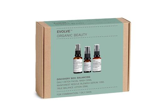 Evolve Balance and Protect Discovery Box Gift Set | Refresh & detoxify your skin with Evolve's Balance and Protect Essentials | Vegan, Cruelty Free, Organic