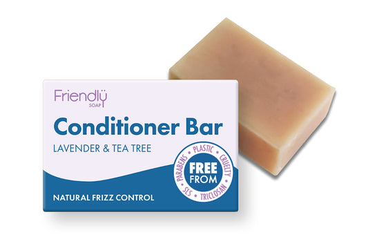 Friendly Soap Conditioner Bar Lavender and Tea Tree | Vegan Haircare | Plastic Free | Cruelty Free | Eco-Friendly Beauty | Natural | Low Waste
