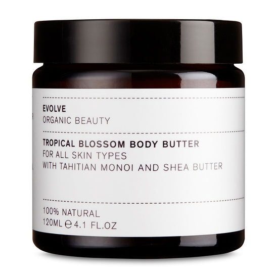 Load image into Gallery viewer, Evolve Tropical Blossom Organic Body Butter | Leaves skin smooth, soft &amp;amp; fragranced with exotic natural hibiscus | Natural Skincare | Vegan | Cruelty Free
