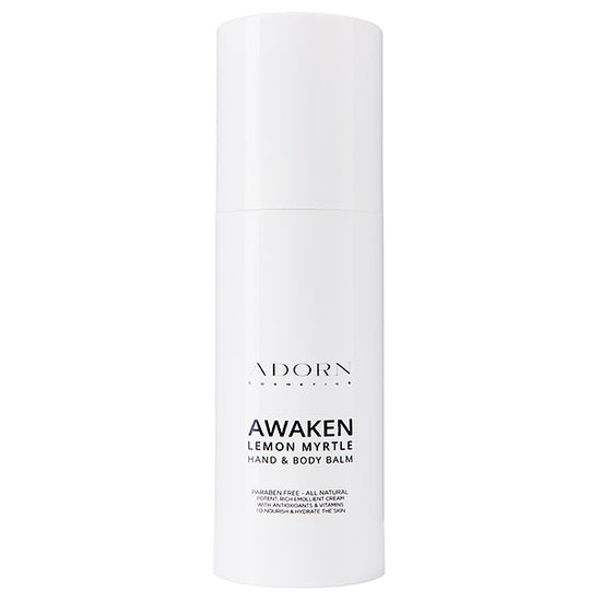Adorn Awaken Lemon Myrtle Hand and Body Balm | Cruelty Free | Mineral Organic Makeup | Ethical | Vegan | 100% Synthetic | Natural Look | Reduce Shine
