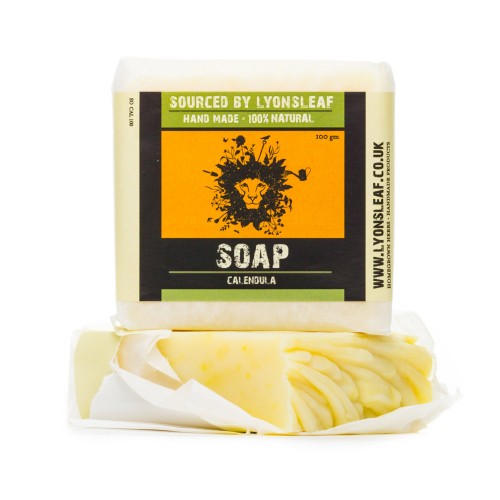 Lyonsleaf Calendula Soap | 100% natural, gently cleanses, soothes & moisturises sensitive skin | Vegan, Cruelty Free, Palm Oil Free, Organic