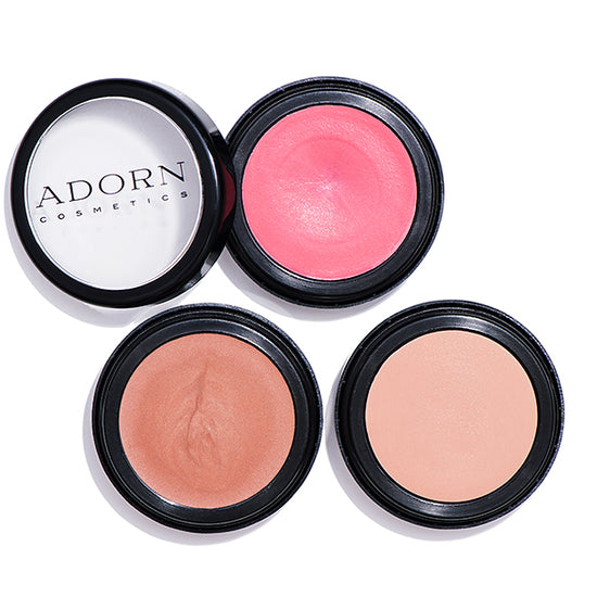 Adorn Organic Cream Mineral Blush | Silky smooth and easy to blend for a long lasting, dewy fresh finish | Cruelty Free, Palm Oil Free