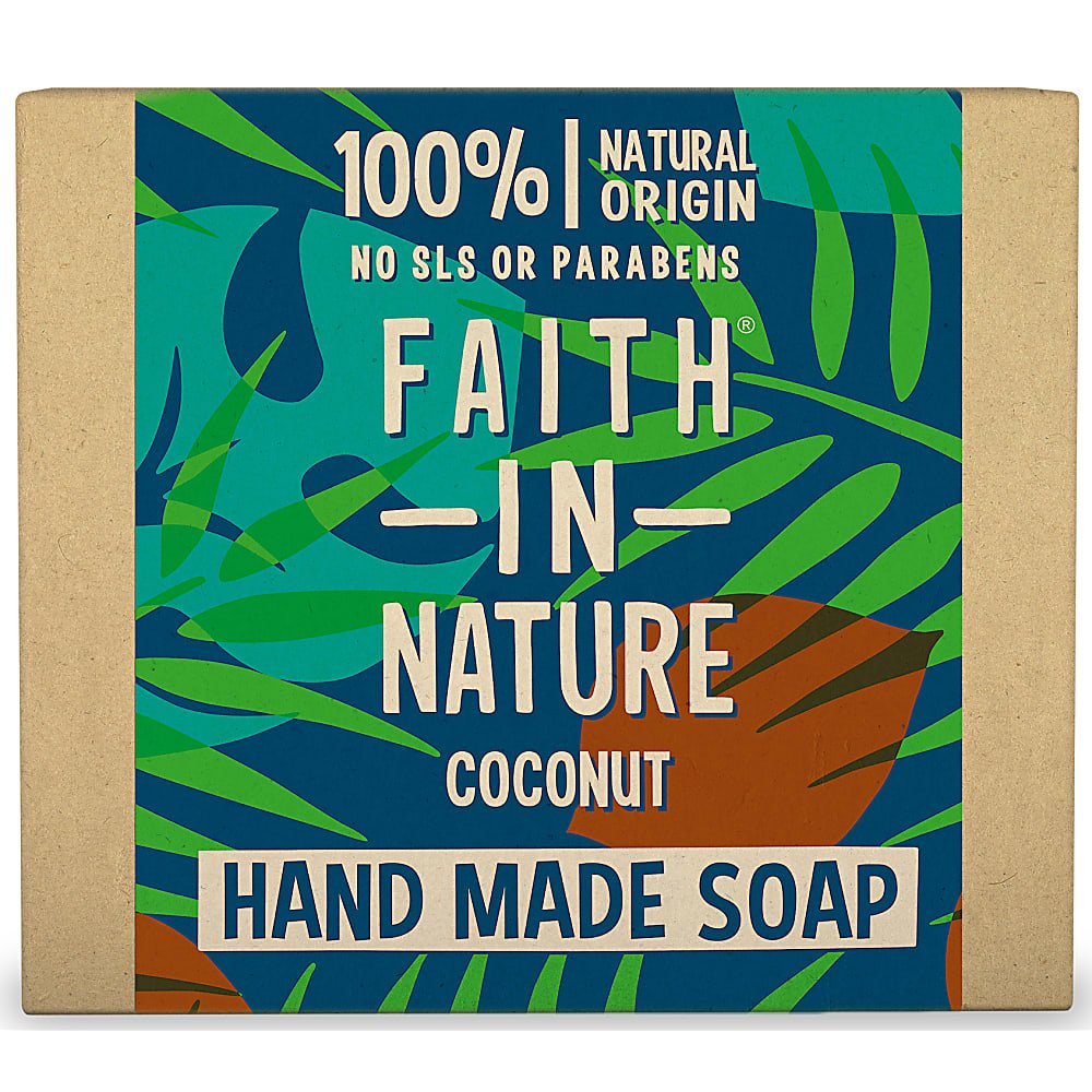 Load image into Gallery viewer, Faith In Nature - Coconut Soap Bar | Organic, natural hydration | Vegan | Cruelty Free | Plastic Free | Low Waste | Natural Ingredients
