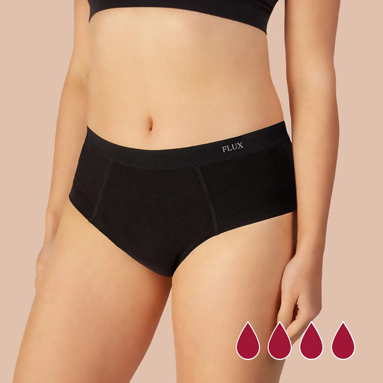 Flux Essentials Brief Heavy Flow | Period pants look & feel like regular underwear but have the power to absorb your period & prevent leaks