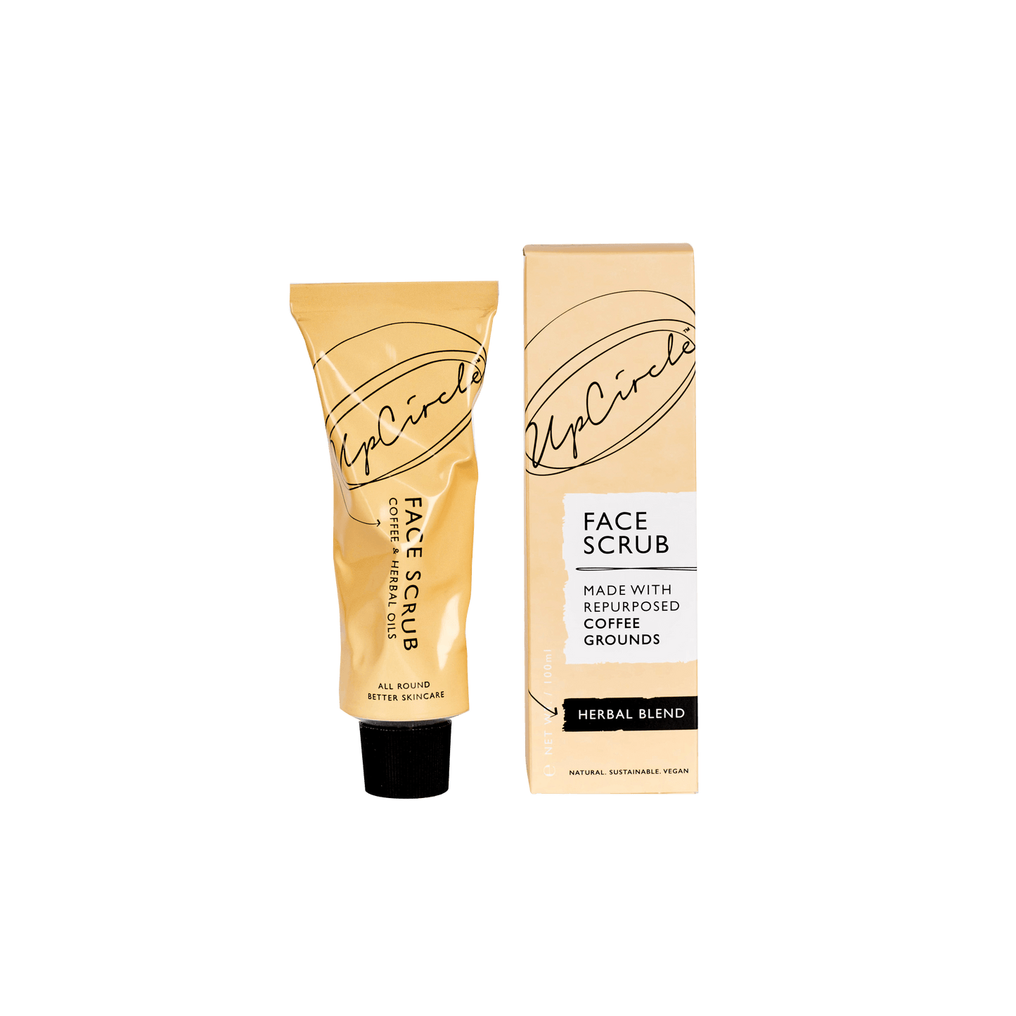 UpCircle Coffee Face Scrub Herbal Blend | Prevents breakouts & gently exfoliates away dead skin | For oily & combination skin | Sustainable | Cruelty Free