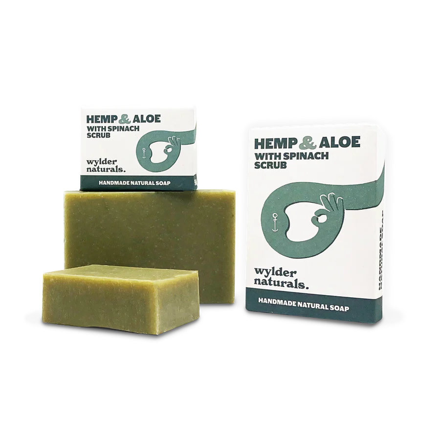 Load image into Gallery viewer, Wylder Naturals - Hemp &amp;amp; Aloe with Spinach Scrub Soap Bar
