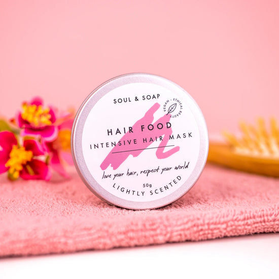 Soul & Soap Hair Food Mask | Hydrating hair treatment for dry, damaged hair | Vegan, Cruelty Free, Plastic Free, Silicone Free, Low Waste