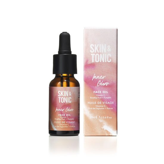 Skin & Tonic Inner Glow Face Oil | Natural Vitamin C & E facial oil helps minimises wrinkles, skin damage and scarring | Vegan Cruelty Free