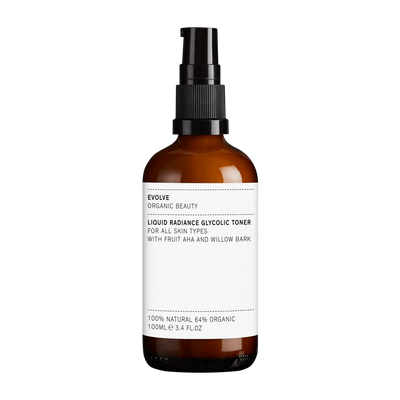 Evolve Liquid Radiance Glycolic Toner | A 100% natural AHA / BHA liquid exfoliator to reveal instantly smoother and brighter skin | Vegan | Cruelty Free