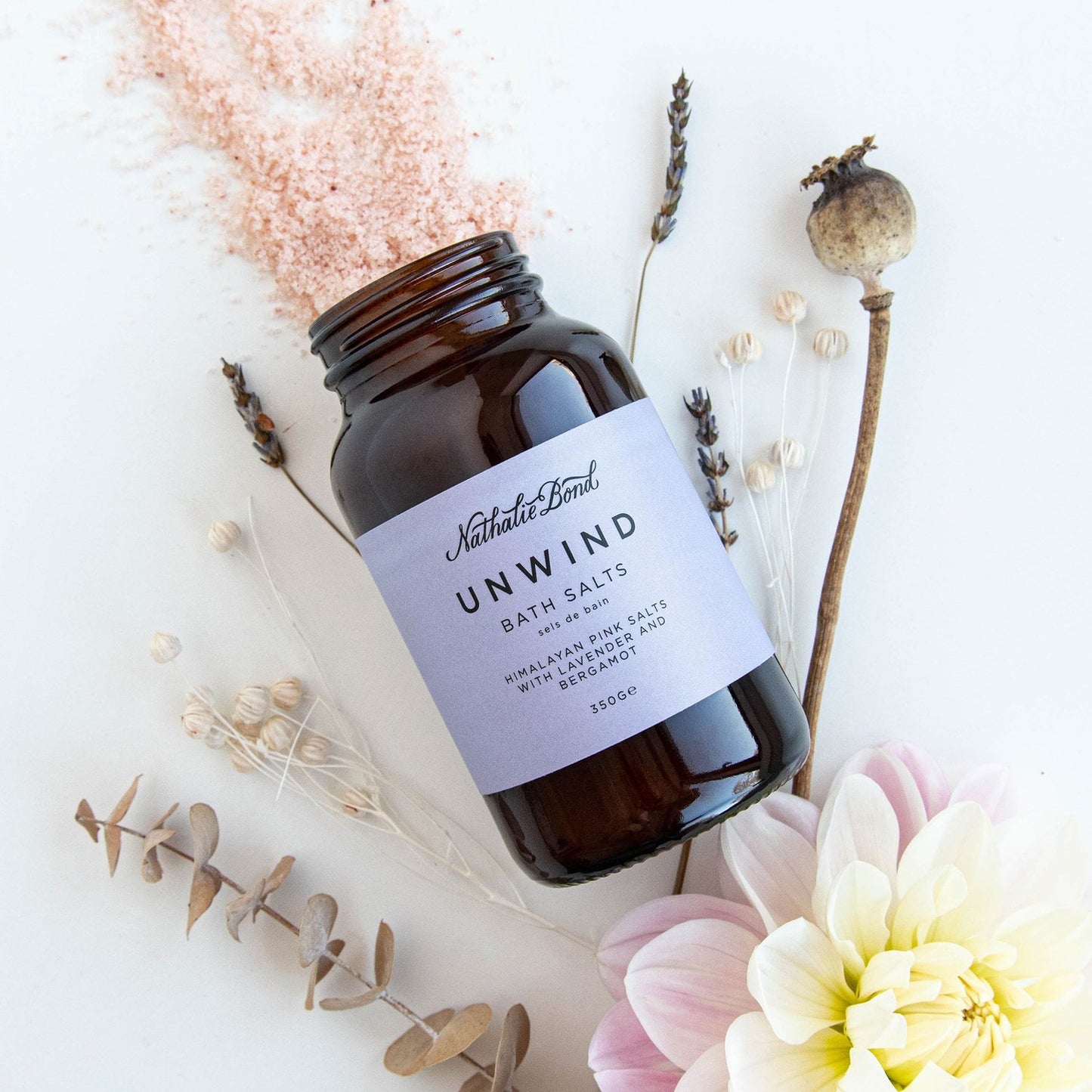 Load image into Gallery viewer, Nathalie Bond Bath Salts Unwind | Relax the senses while detoxifying the body with Nathalie Bond Bath Salts 100% Natural | Vegan | Cruelty Free | Low Waste
