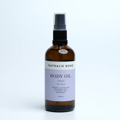 Nathalie Bond Unwind Body Oil | Tones, firms and improves elasticity, leaving skin soft and glowing | Vegan, Organic, Cruelty Free