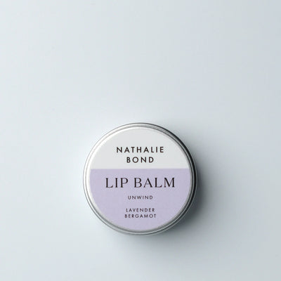 The Nathalie Bond Unwind vegan lip balm offer buttery richness to help keep dry lips velvety and supple | Cruelty Free, Plastic Free