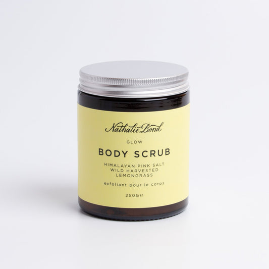 Nathalie Bond Glow Body Scrub | Gently exfoliating & highly nourishing blend of Himalayan Pink Salt, coconut oil & shea butter | Vegan