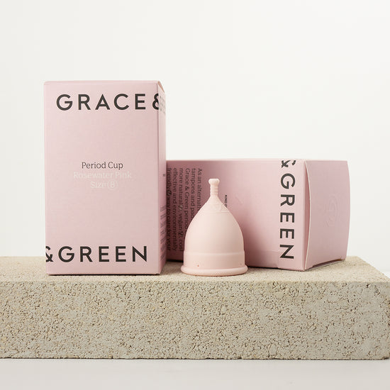 Grace and Green Ethical Low Waste Period Cup | Rosewater | Low Waste | Low waste feminine hygiene | 12 hours of protection
