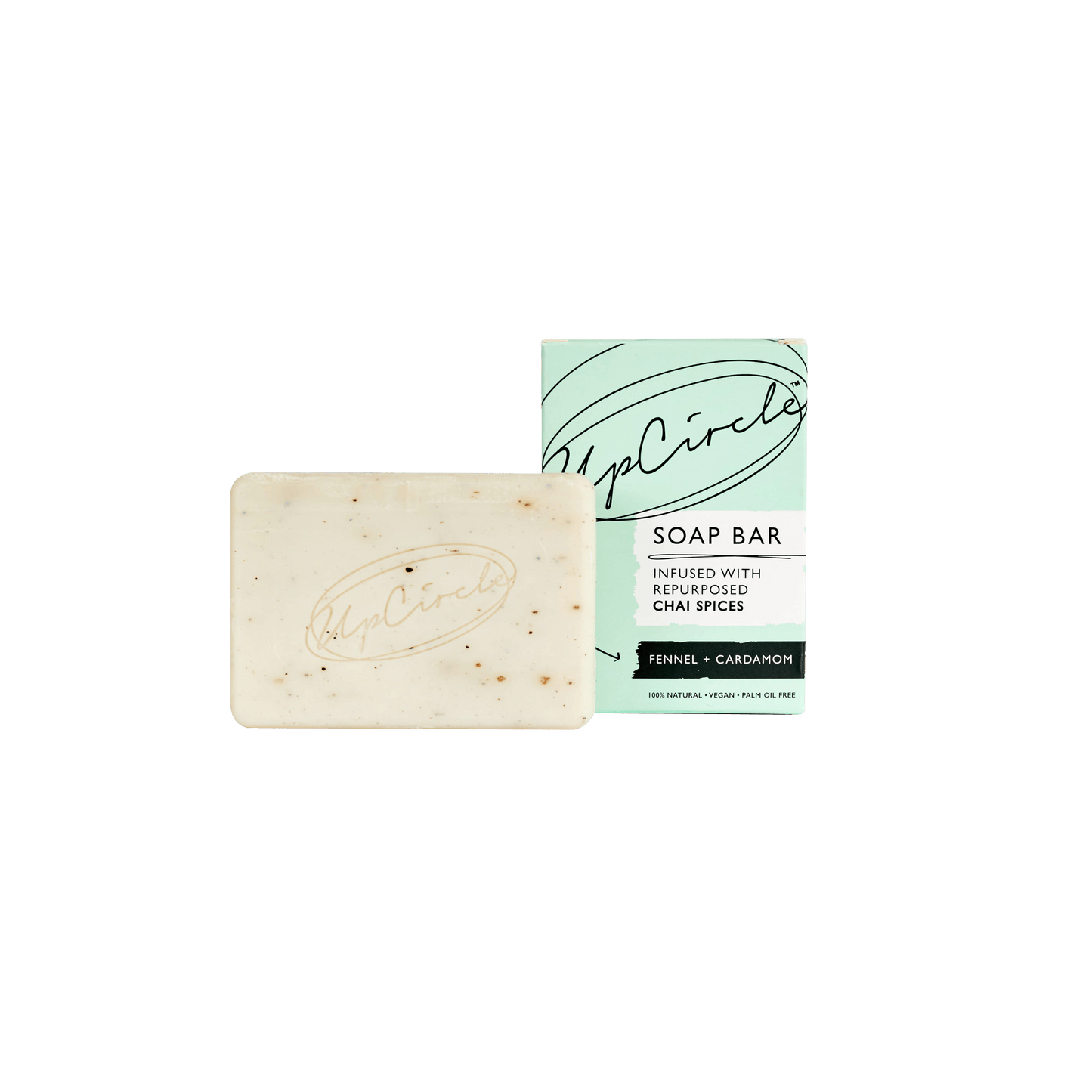 UpCircle Organic Fennel & Cardamon Chai Soap | Gentle exfoliating soap purifies the skin, draws out toxins from your pores to combat blemishes | Vegan
