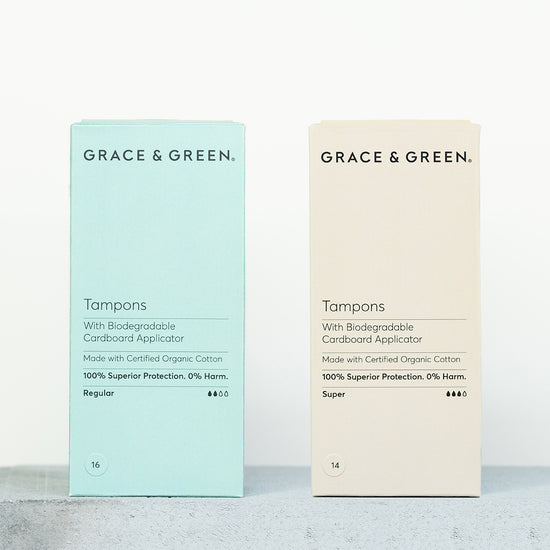Grace and Green Ethical Tampons | Low Waste | Regular and heavy Flow | Plastic free feminine hygiene