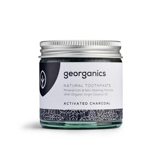 Georganics Natural Toothpaste Activated Charcoal | Plastic Free | Vegan Friendly | Cruelty Free | Natural Ingredients | Low Waste Beauty | Eco-Friendly