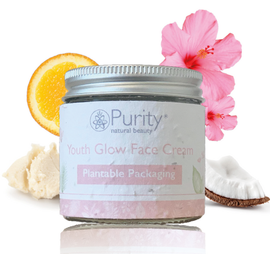 Purity Natural Beauty Youth Glow Face Cream | A nourishing plant based anti-ageing moisturiser | Cruelty Free, Plastic Free Sustainable Beauty