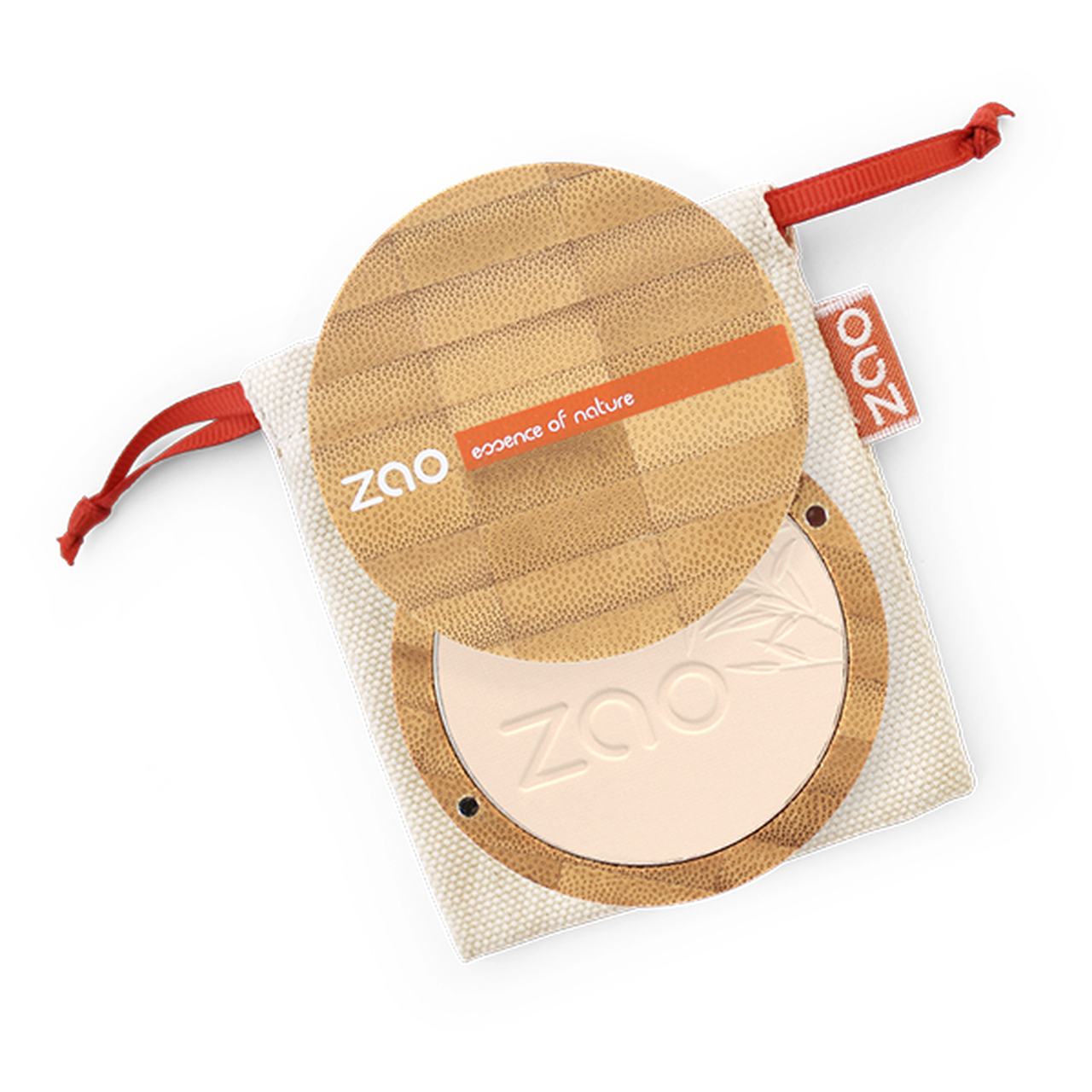Zao's mattifying powder compact helps you prevent shine by setting and balancing the complexion for a smooth and silky finish | Plastic Free | Low Waste