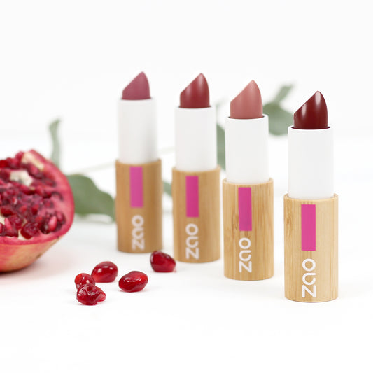 Zao Cocoon Balm Lipstick | Vegan | Cruelty Free | Plastic free Makeup | Intense Colour | Soft Lips