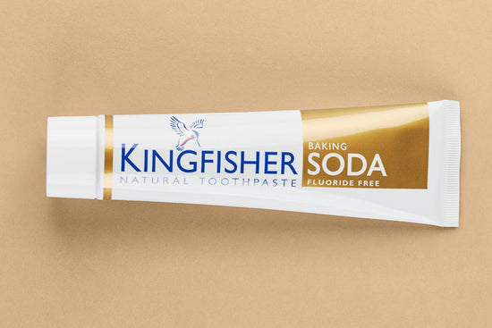 Kingfisher Toothpaste - Baking Soda | Fluoride-free toothpaste, no artificial sweeteners, flavourings, colourings or preservatives | Vegan