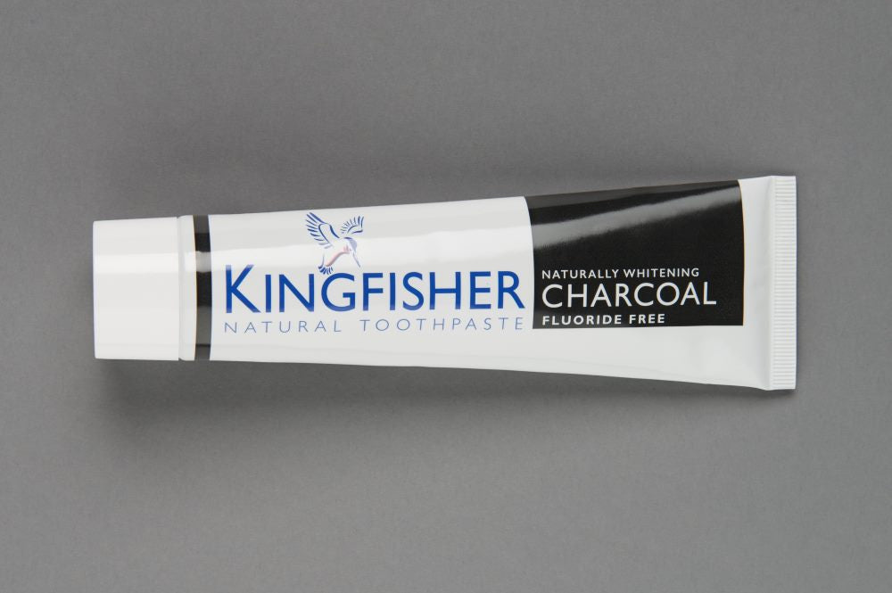 Kingfisher Toothpaste - Charcoal Naturally Whitening | A refreshing minty fluoride-free toothpaste with activated charcoal to naturally whiten | Vegan