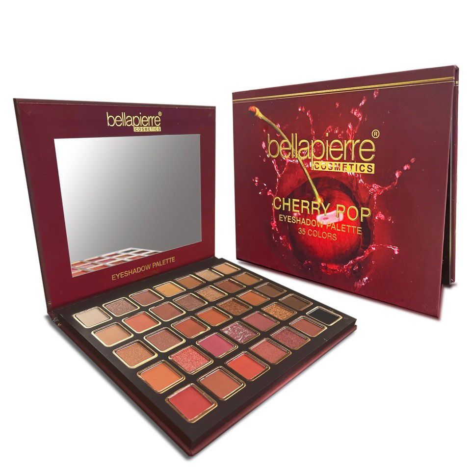 Load image into Gallery viewer, Bellapierre 35 Colour Eyeshadow Palette Cherry Pop | Cruelty Free &amp;amp; Vegan palette with a range of matte, satin, shimmer, and foil eyeshadows
