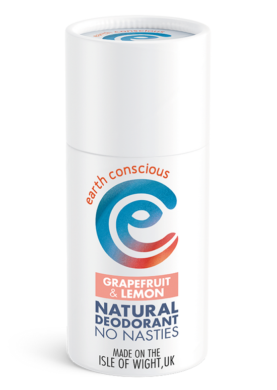 Earth Conscious Grapefruit & Lemon Deodorant Stick | Vegan Bodycare | Cruelty Free | Plastic Free | Paraben Free | Aluminium Free | Natural Ingredients |