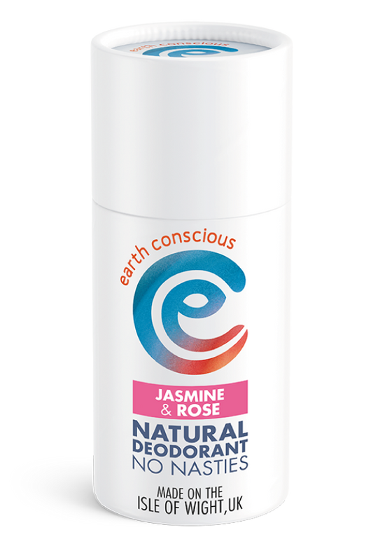 Earth Conscious Jasmine and Rose Deodorant Stick | Vegan Bodycare | Cruelty Free | Plastic Free | Paraben Free | Aluminium Free | Natural | Eco-Friendly