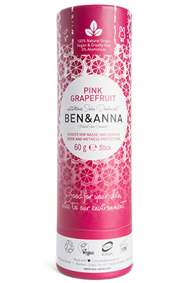 Ben & Anna Deodorant Stick Pink Grapefruit | Vegan | Cruelty Free | Plastic Free | Paraben Free | Aluminium Free | Natural Ingredients | Eco-Friendly