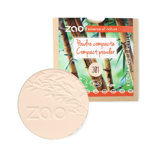 Zao Compact Powder Refill | Setting powder, balances and mattifies for a smooth finish | Vegan, Cruelty Free, Organic