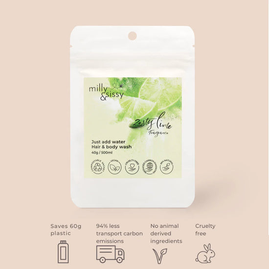 Load image into Gallery viewer, Milly &amp;amp; Sissy - Zero waste Hair &amp;amp; Body Wash Zesty Lime
